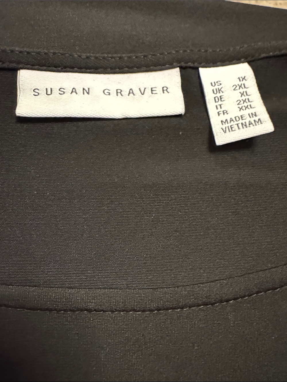 Susan Graver Black Short-Sleeve Tie-Accent Top - Picture 5 of 6